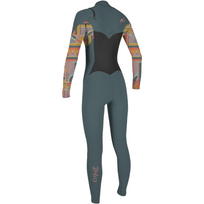 2024 O'Neill Womens Epic 3/2mm Chest Zip Wetsuit 5355 - Shade / Arta Geo